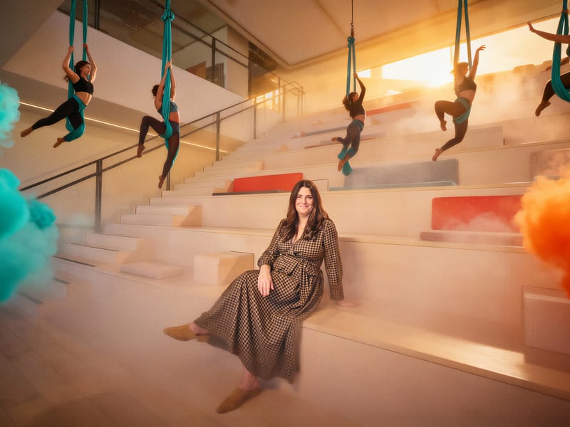 a group of women from ropes in a room