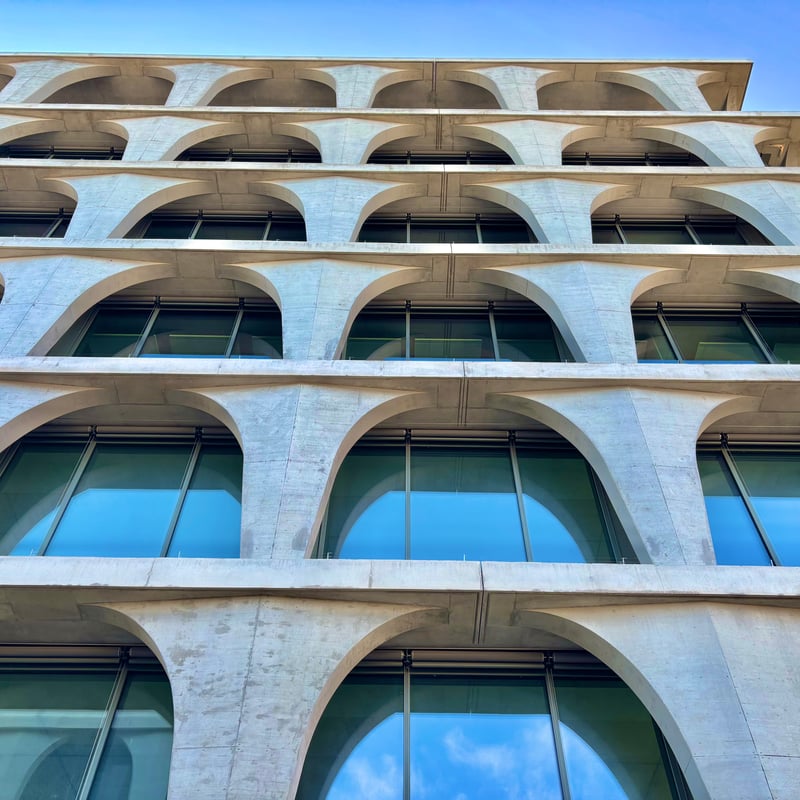 a building with persony windows