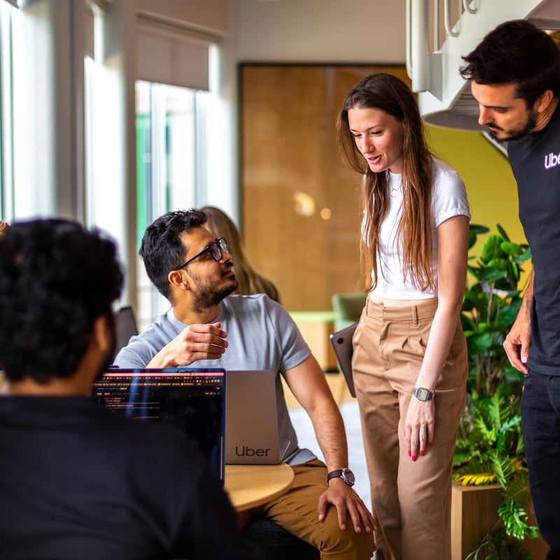 a group of people in a room