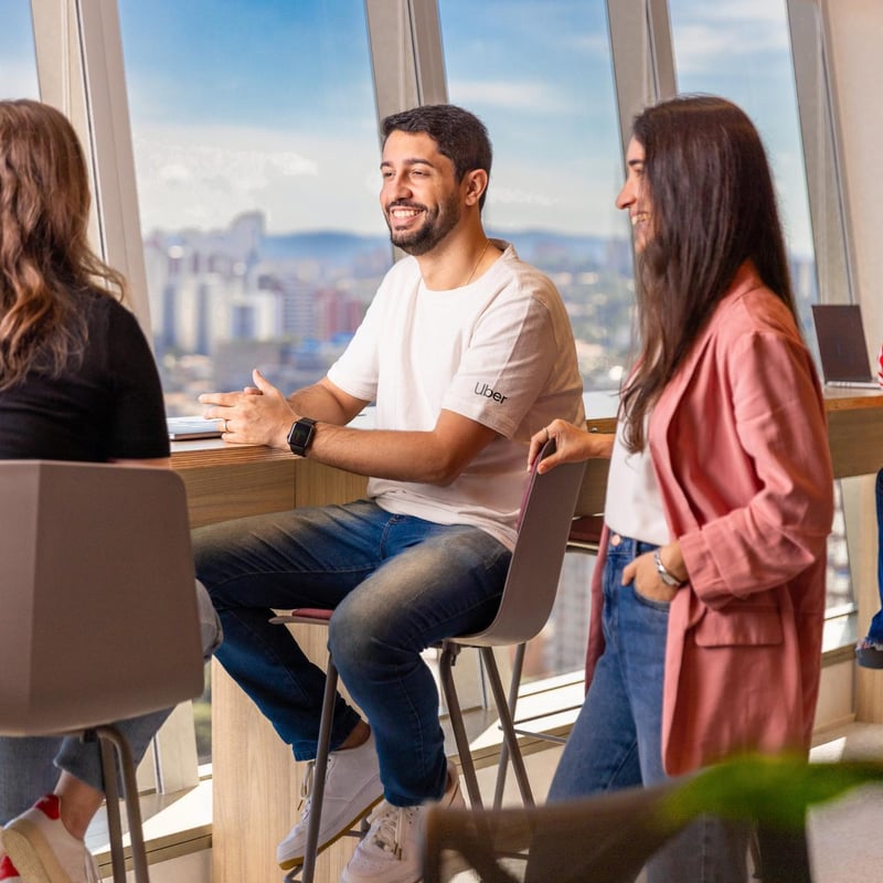 a group of people sitting at a table