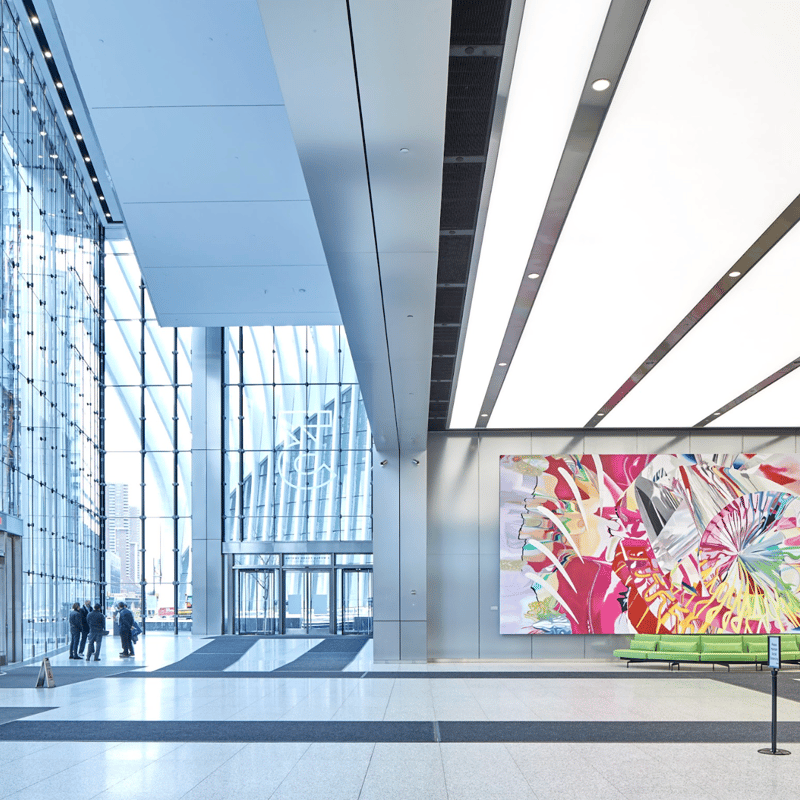 a large art in a building