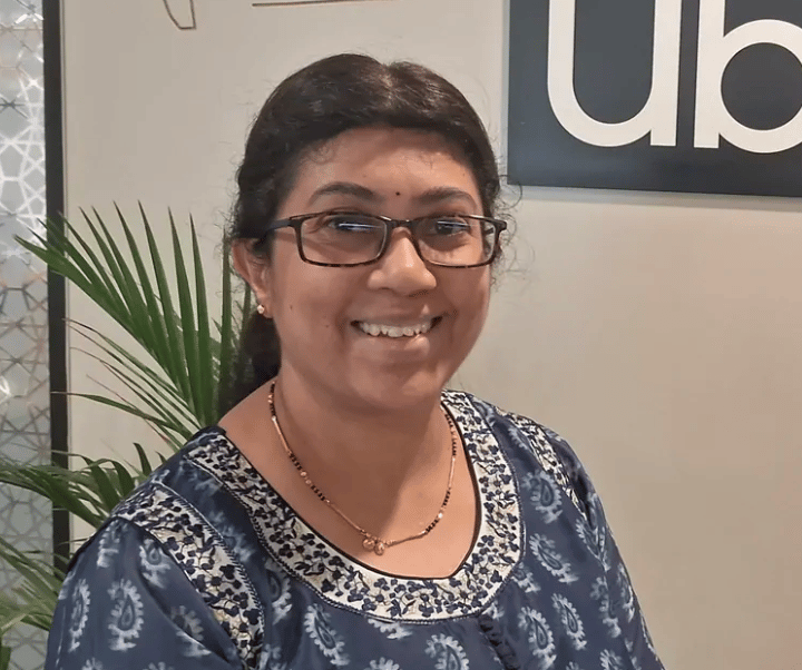 a person smiling at camera